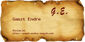 Gaszt Endre névjegykártya